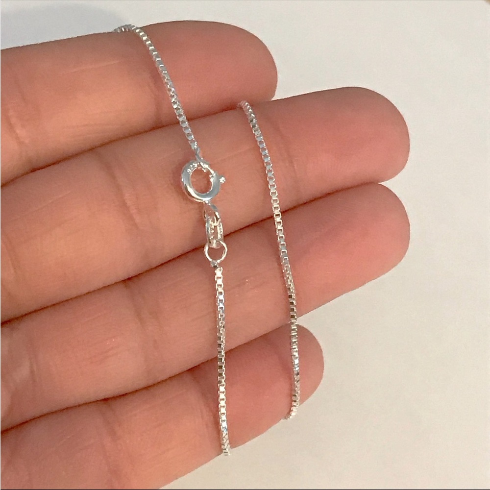 Sterling Silver Box Chain, 1mm Italian Box Chain 18